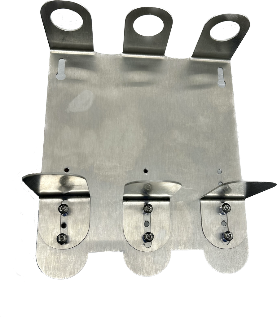 1.2 Soporte triple de acero inoxidable 304