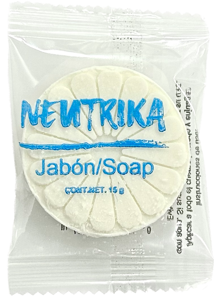 1.1 JABÓN NEUTRO DE 15g ECO (Jabón con sobre impreso)