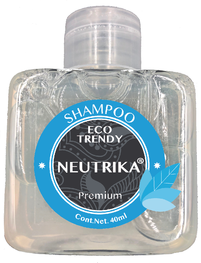 3.3 SHAMPOO 40ml TRENDY - BOTELLA (Inlcuye etiqueta con logo)