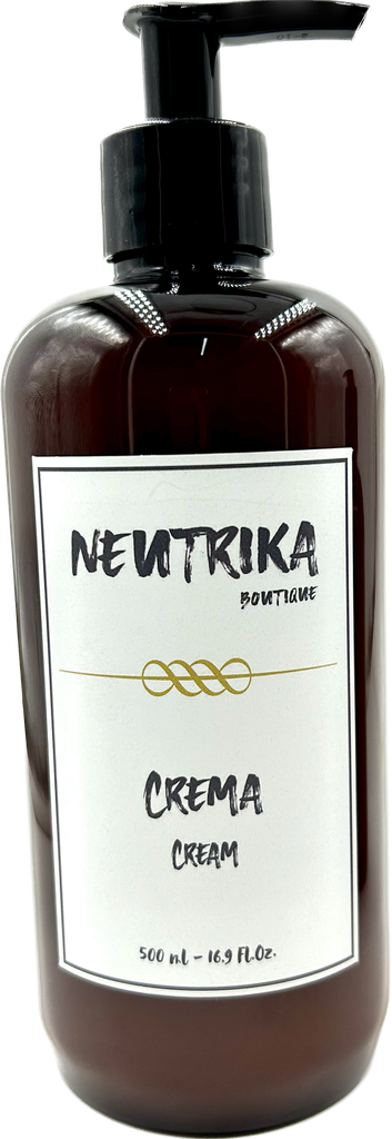 6.5 Crema Botella Ambar con dosificador 500ml - BOUTIQUE