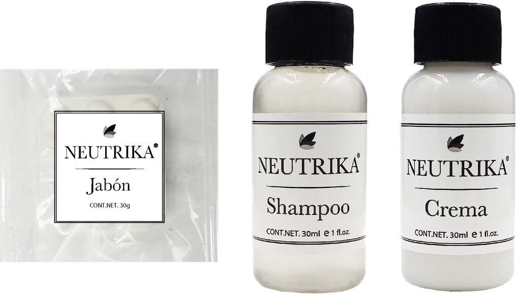 8Amenidades Hoteleras Jabón, Shampoo y Crema - 150pz. MLfull-Black