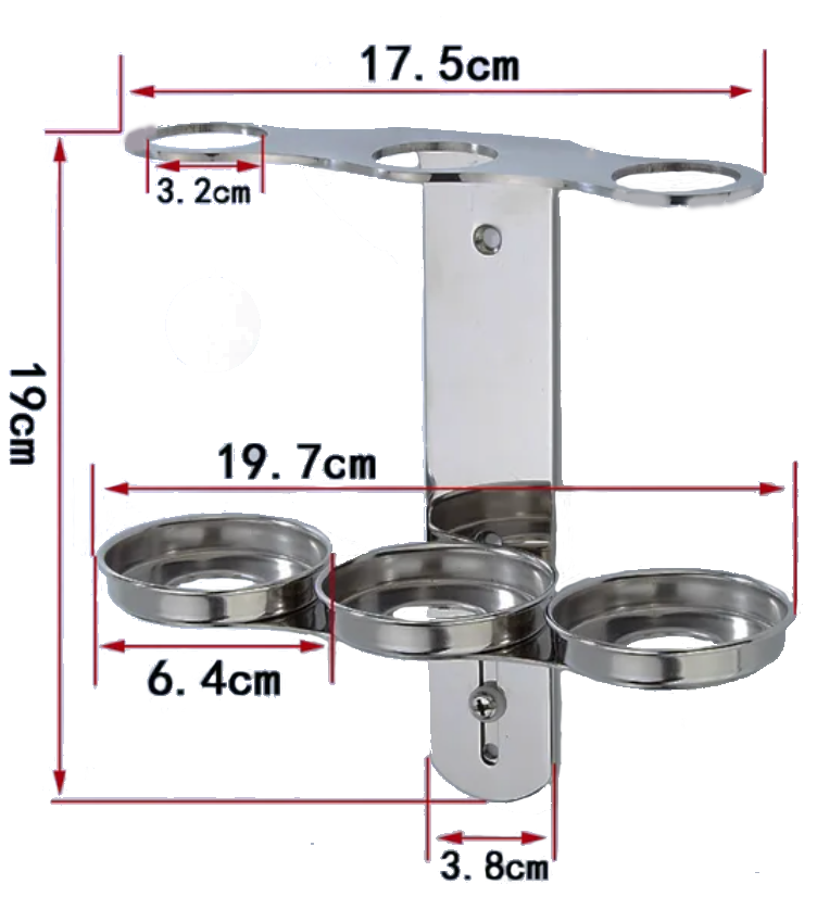 3.2 Soporte triple plateado para botellas de ducha y lavabo