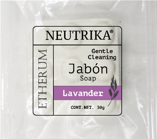 [NE-JS30] 4.1 JABÓN NEUTRO DE 30g ETHERUM (Con sobre transparente y Etiqueta)