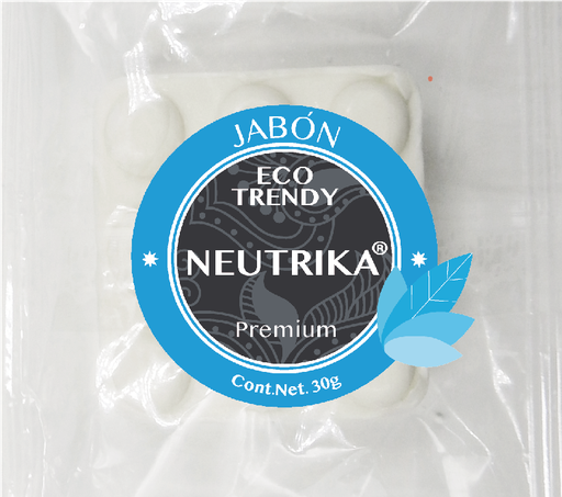 [NTR-JS30] 3.1 JABÓN NEUTRO DE 30g TRENDY (Con sobre transparente y Etiqueta)
