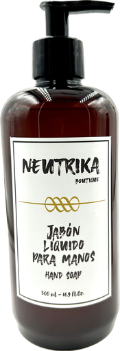 [Bot-Jm500] 6.1 Jabón Líquido de Manos Botella Ambar con dosificador 500ml - BOUTIQUE