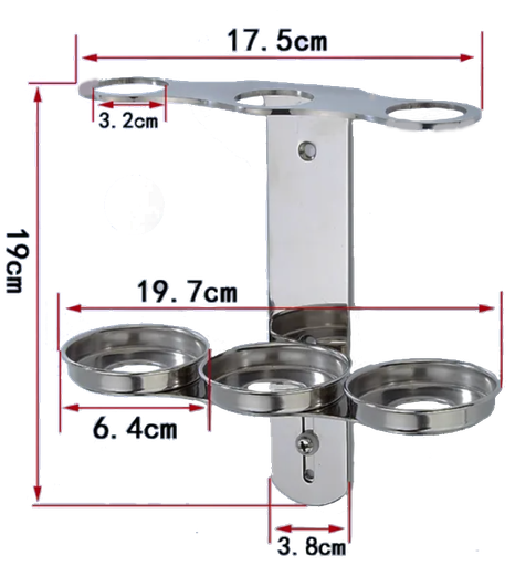 [SP-AIn3] 3.2 Soporte triple plateado para botellas de ducha y lavabo