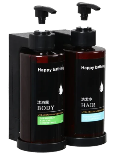 [SPL-AIn2] 4.1 Soporte doble plástico negro con botellas