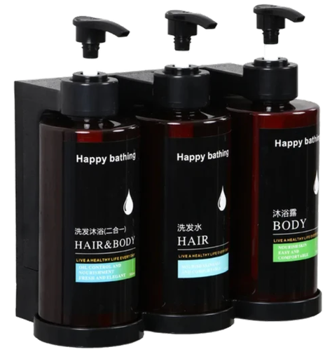 [SPL-AIn3] 4.2 Soporte triple plástico negro con botellas
